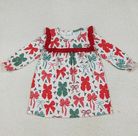 Vintage Christmas Coquette Bow Dress