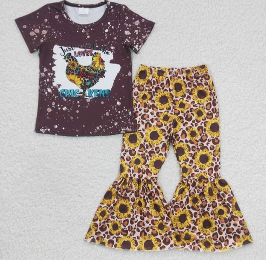 Sunflower Chicken Bell Bottom Set