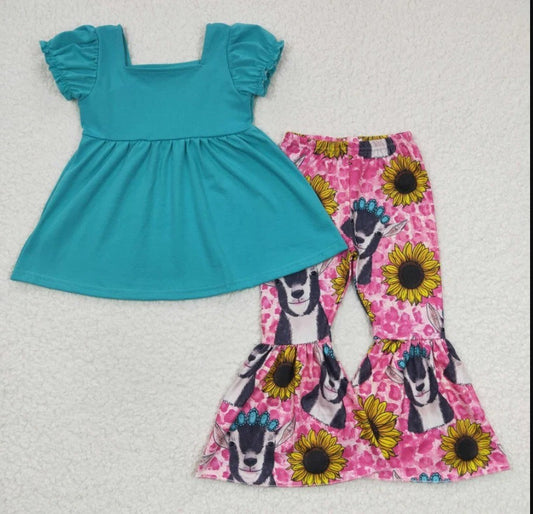 Turqiose Goat Sunflower Bell Set