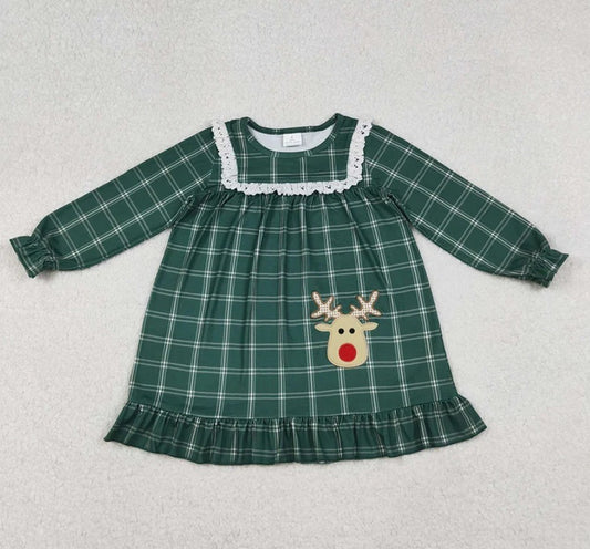 Vintage Plaid Reindeer Dress
