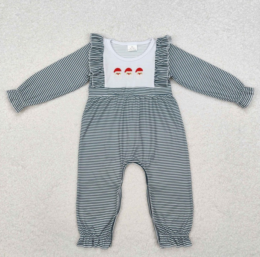Vintage Santa Striped Romper