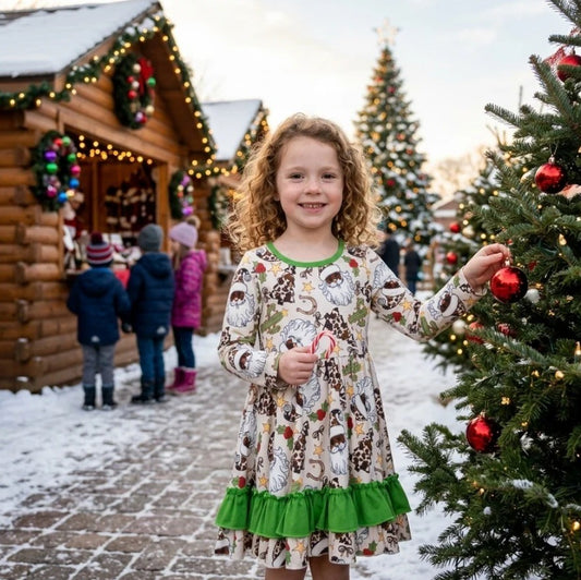 Cow Print Santa Western Dress