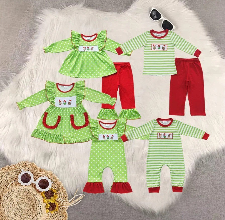 Embroidered Grinch Sibling Collection