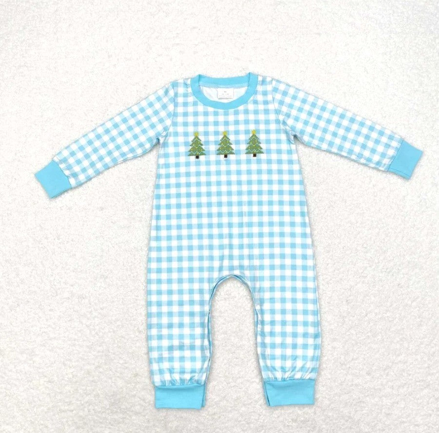 Gingham Tree Boy Romper