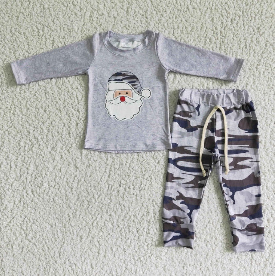 Boys Camo Santa Jogger Set