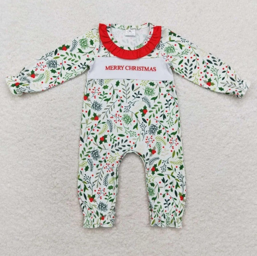 Floral Merry Christmas Romper
