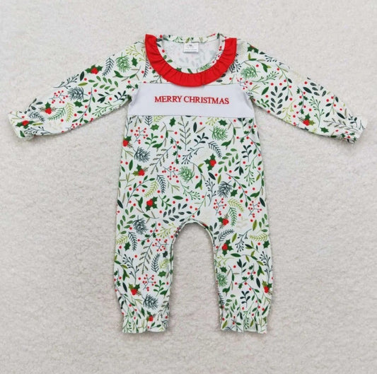 Floral Merry Christmas Romper