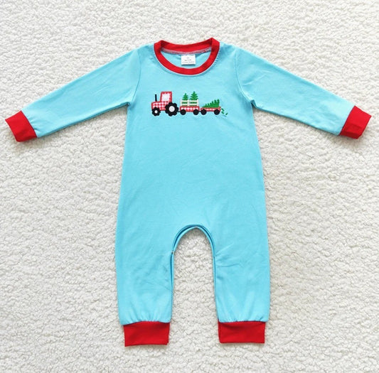 Tractor Train Boys Romper