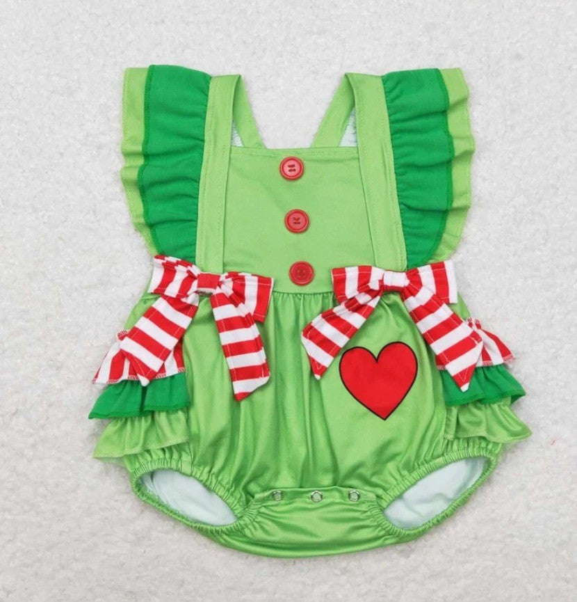 Green Grinch Bubble Romper