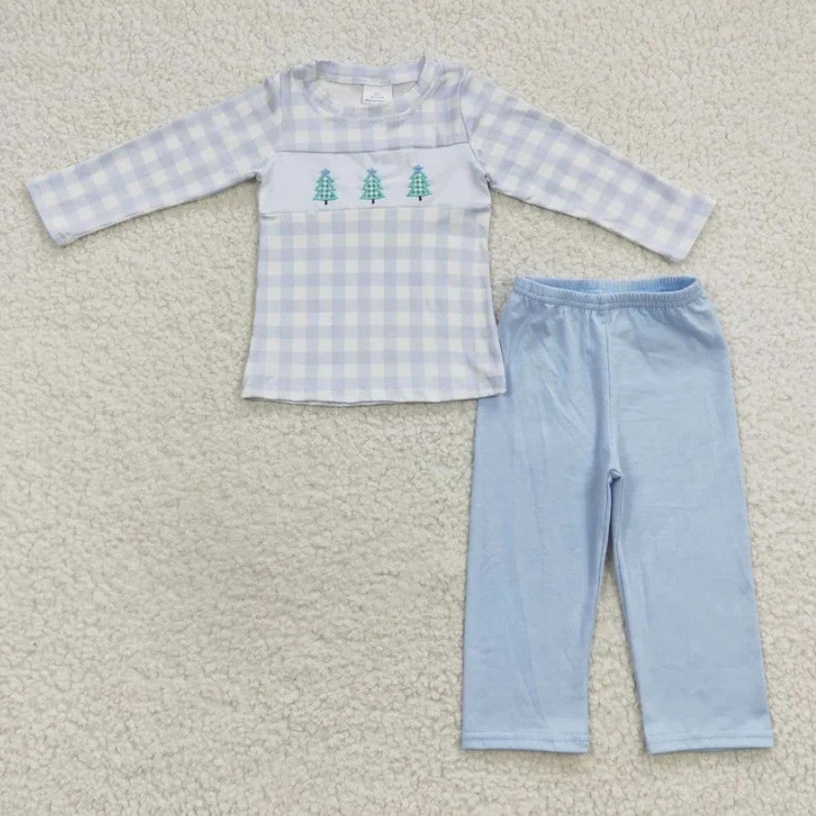 Embroidered Gingham Tree Sibling Collection