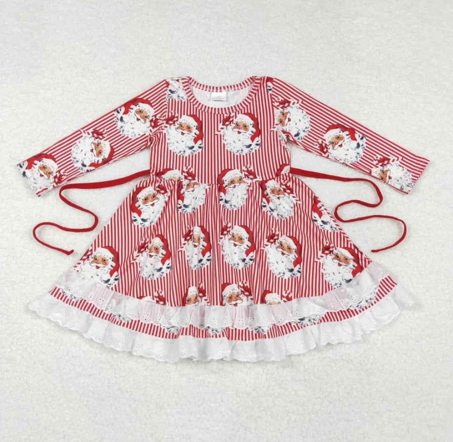 Vintage Lace Stripe Santa Dress