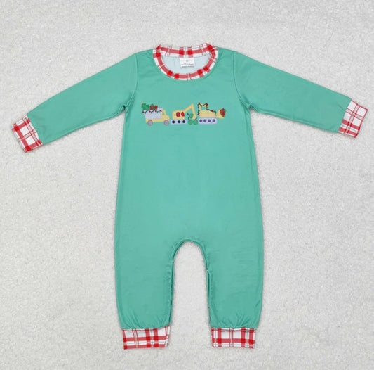 Construction Christmas Boy Romper