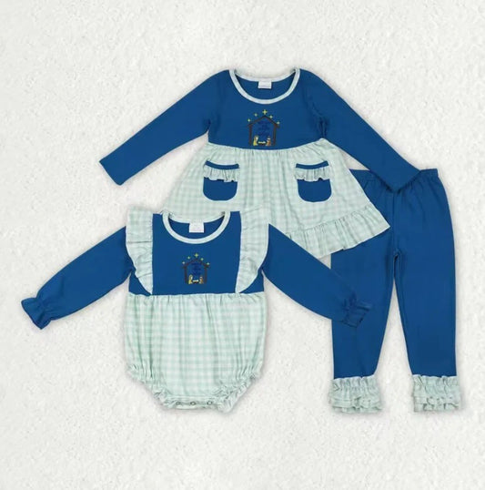 Blue Gingham Nativity Girls Collection
