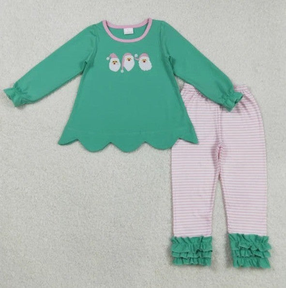 Green Santa Scalloped Sibling Collection