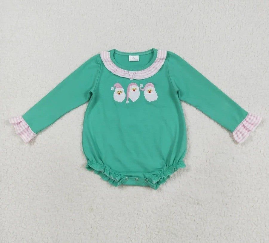 Green Santa Scalloped Sibling Collection