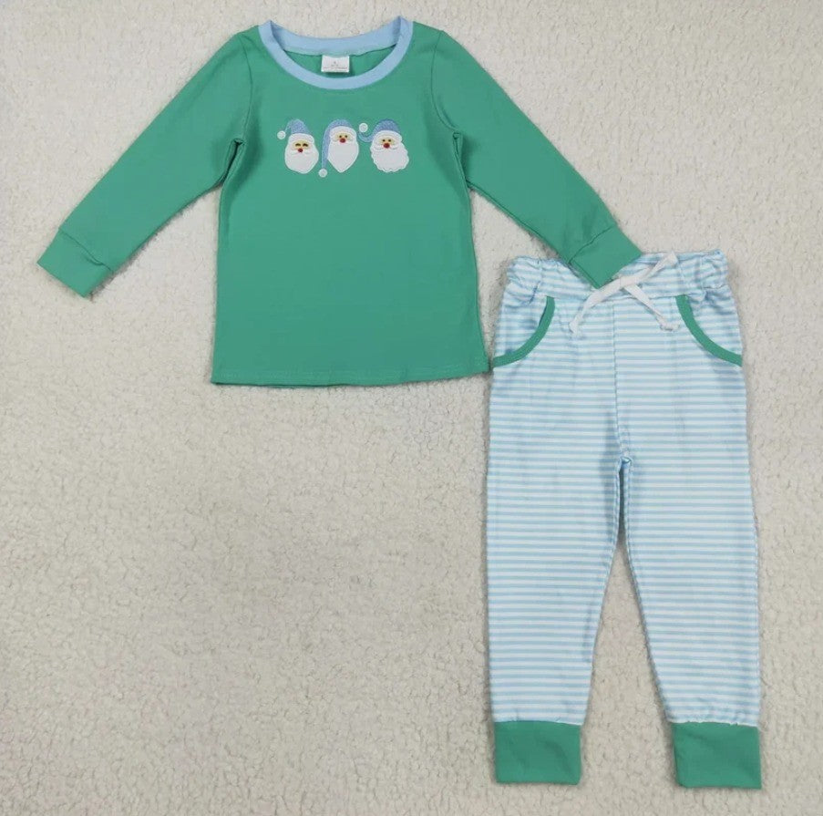 Green Santa Scalloped Sibling Collection
