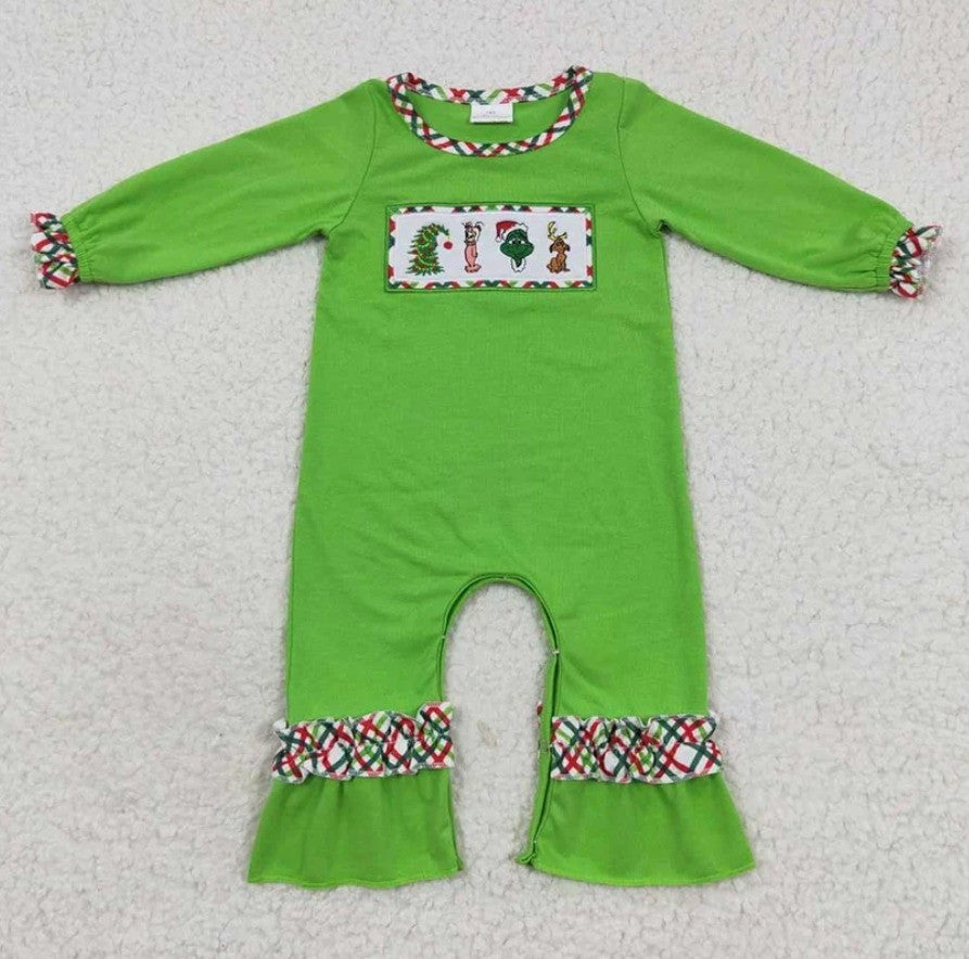 Embroidered Plaid Grinch Sibling Collection