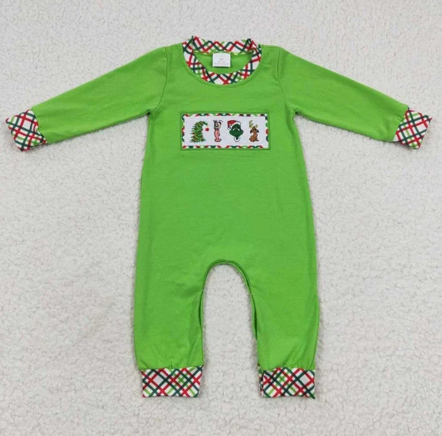 Embroidered Plaid Grinch Sibling Collection