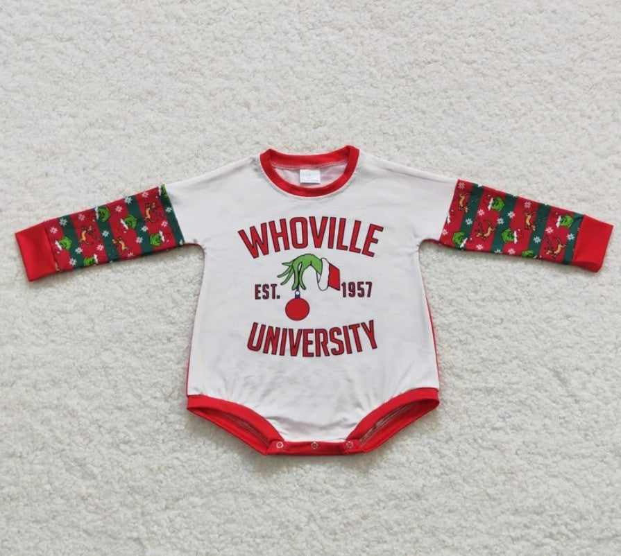 Whoville Grinch Boy Romper Top
