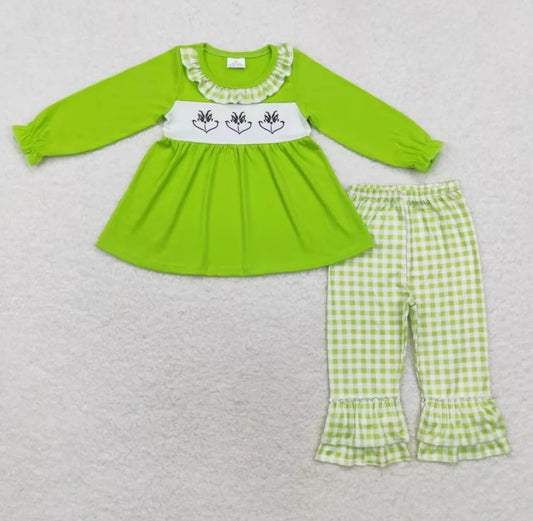 Green Smocked Grinch Set
