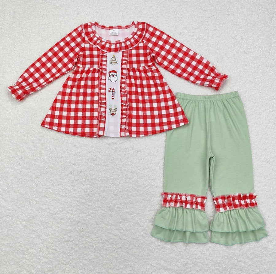 Red Gingham Santa Sibling Collection