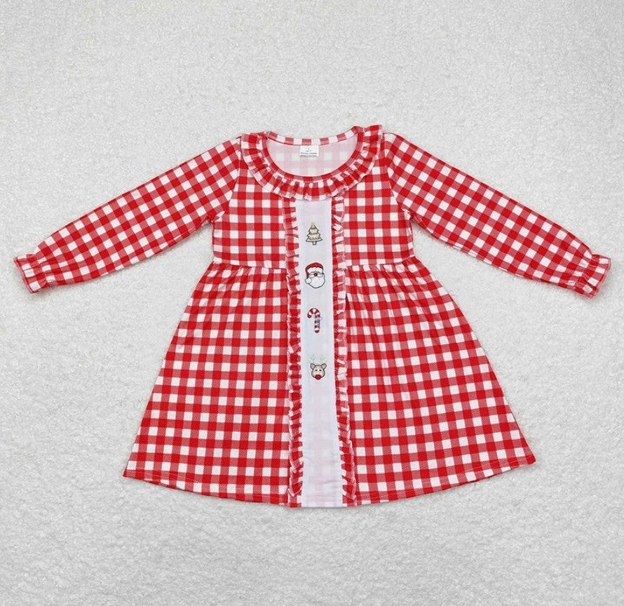 Red Gingham Santa Sibling Collection