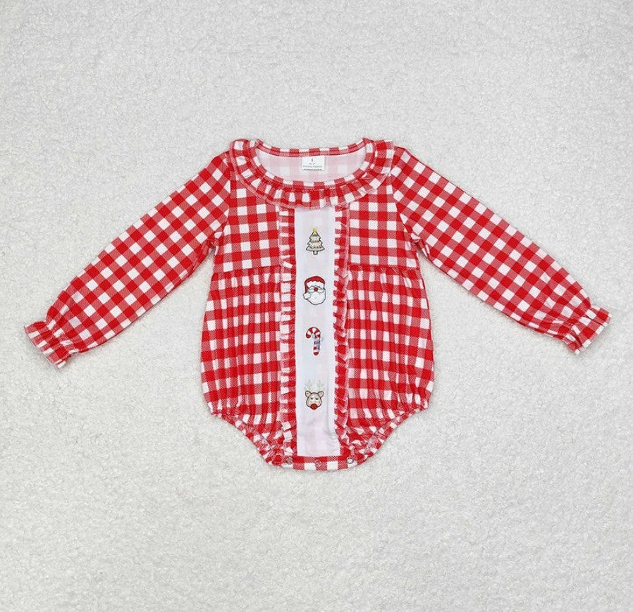 Red Gingham Santa Sibling Collection