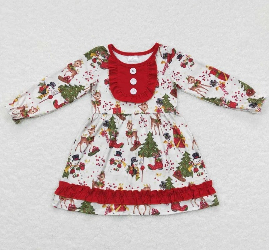 Vintage Snowman Reindeer Dress