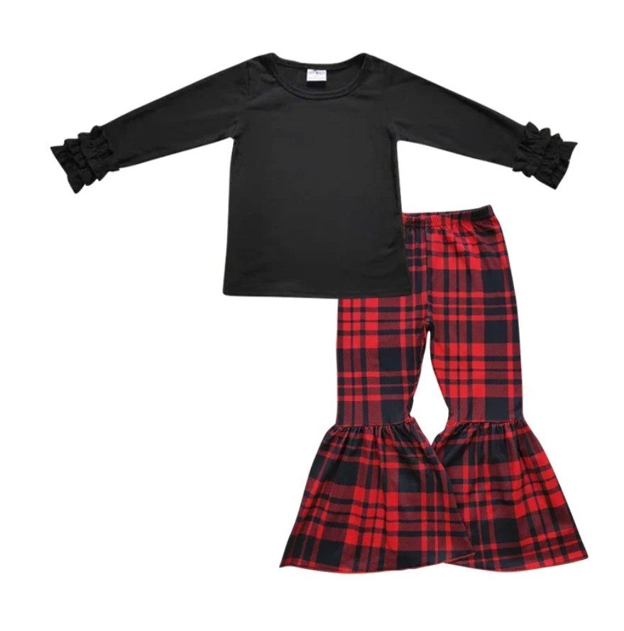 Black and Red Plaid Set
