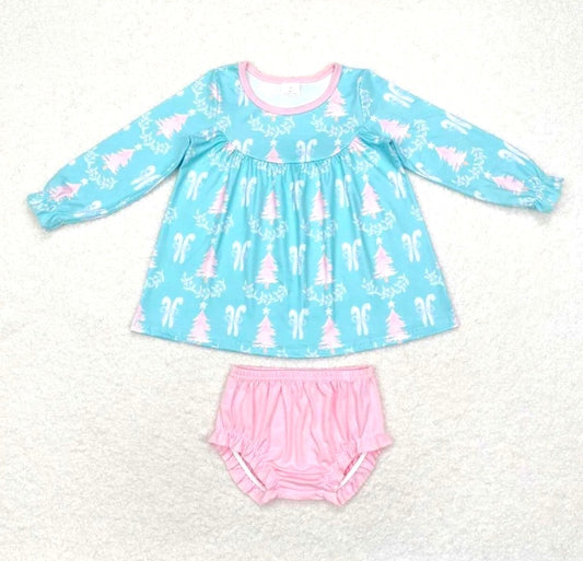 Pink Tree Bummie Infant Girl Set