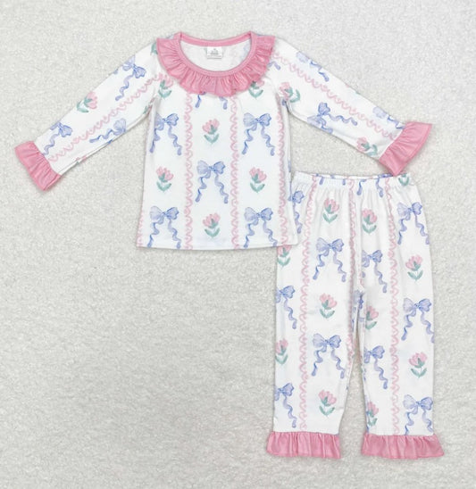 Floral Coquette Bow Bamboo Set