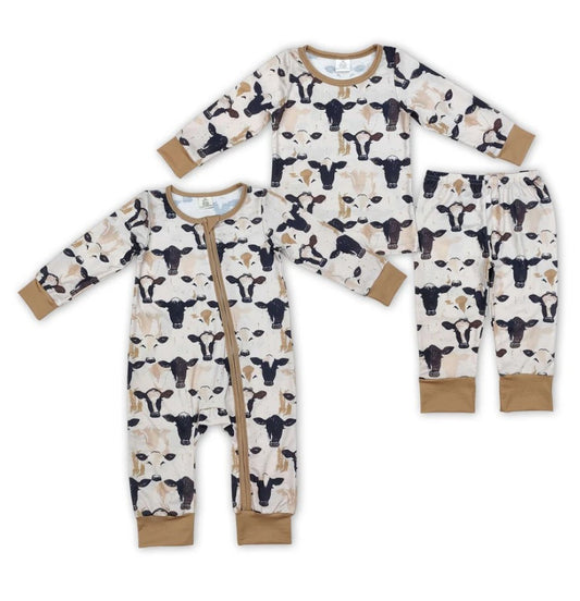 Cow Bamboo Zippie Set