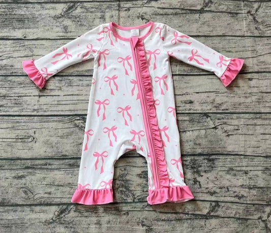 Pink Coquette Bow Bamboo Zippie