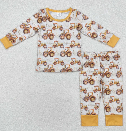 Yellow Tractor Bamboo Set