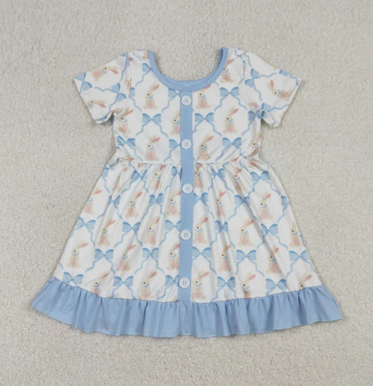 Blue Bow Bunny Dress