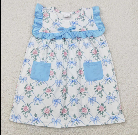 Rosette Blue Bow Dress