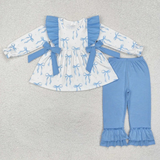 Blue Coquette Bow Pant Set
