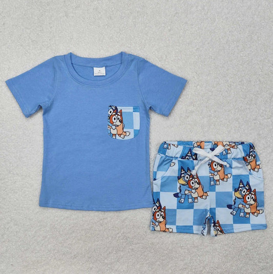 Blue Dog Boy Check Set