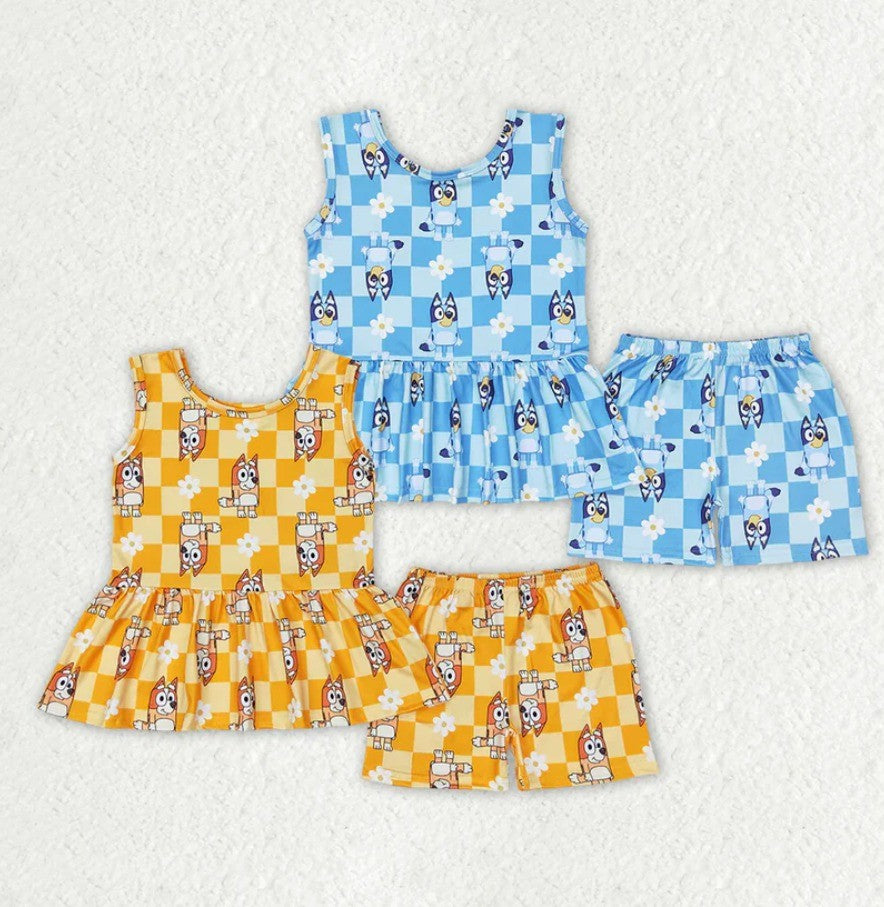 Blue Dog Sister Peplum Set
