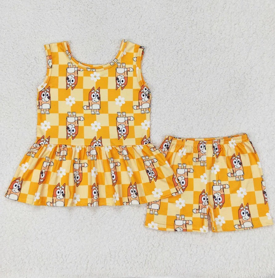 Blue Dog Sister Peplum Set