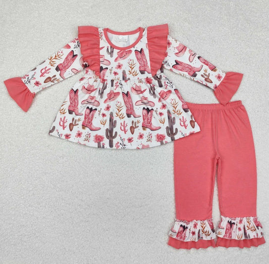 Western Pink Boots Set