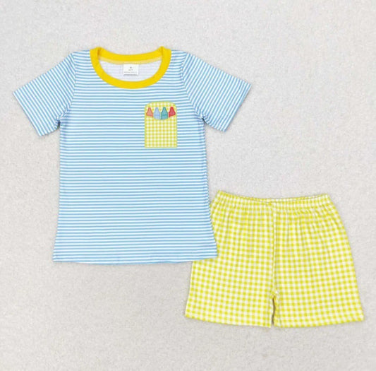 Boys Crayon Short Set
