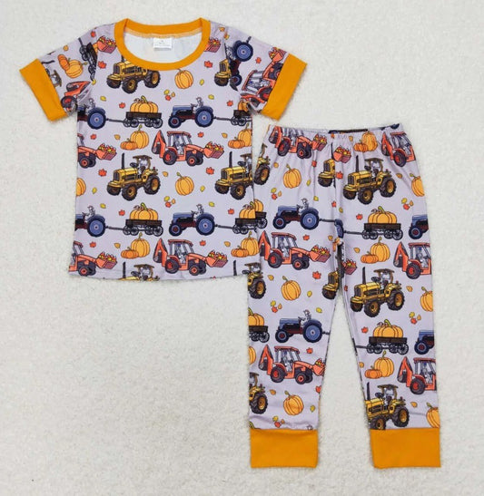 Pumpkin Tractor Pajama Set