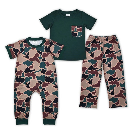 Camo Boys Sibling Set Romper