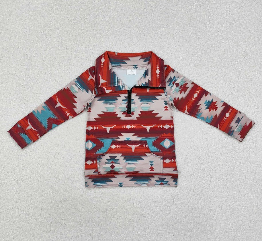 Western Aztec Pullover Top