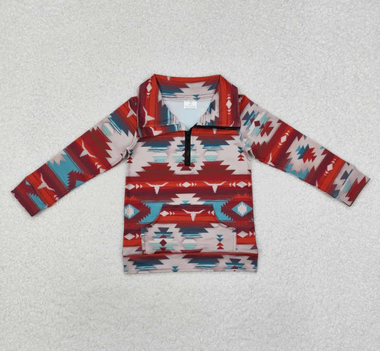Western Aztec Pullover Top