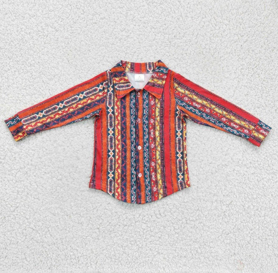 Western Aztec Button Up Shirt