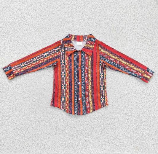 Western Aztec Button Up Shirt