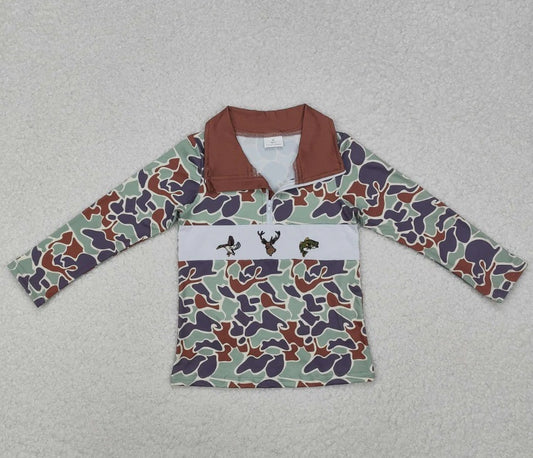 Camo Hunting Fishing Pullover Top