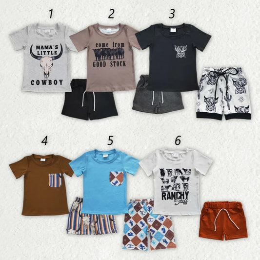 Western Rodeo Boys Short Set